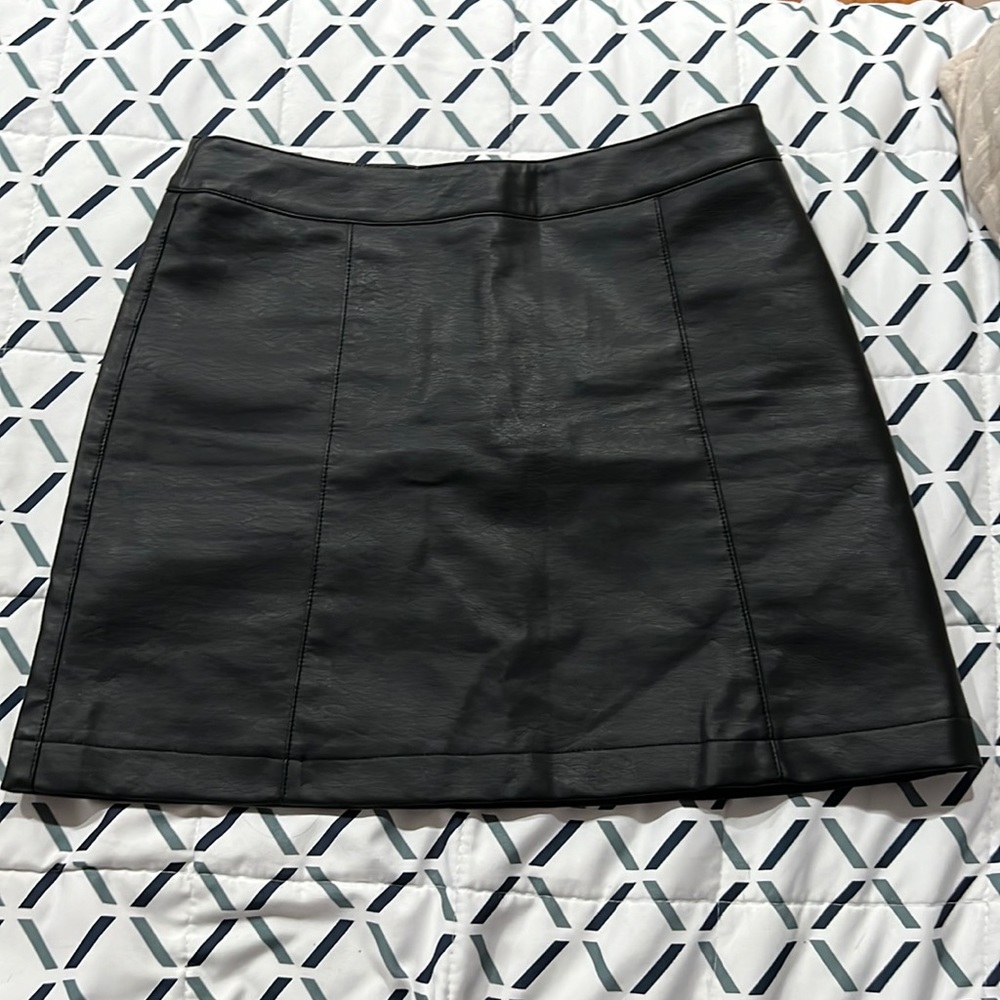 Black leather skirt
